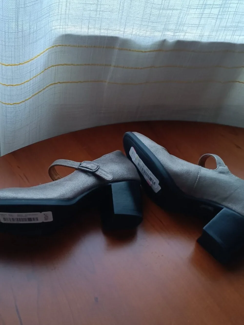 NWT Pewter Leather Mary Jane Heels Aetrex Comfort Sz 6-6.5 (36)